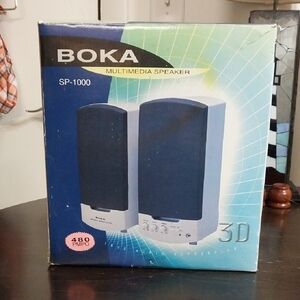 Vintage -SP-1000 White and Black Multimedia Speakers-New In Box-Untested
